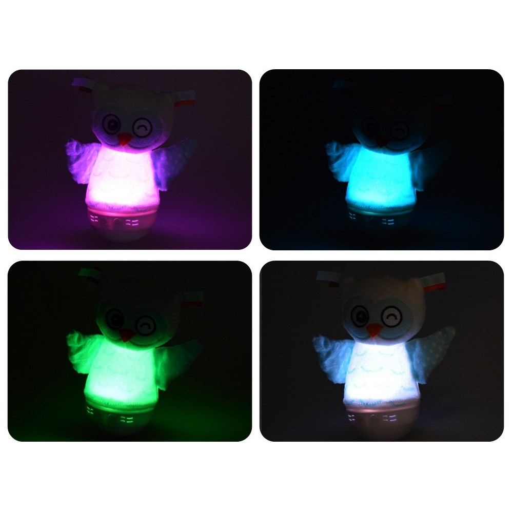 JOKO Plyšová Sova Nočná lampa Meniaca farbu, Hudobný box pre deti