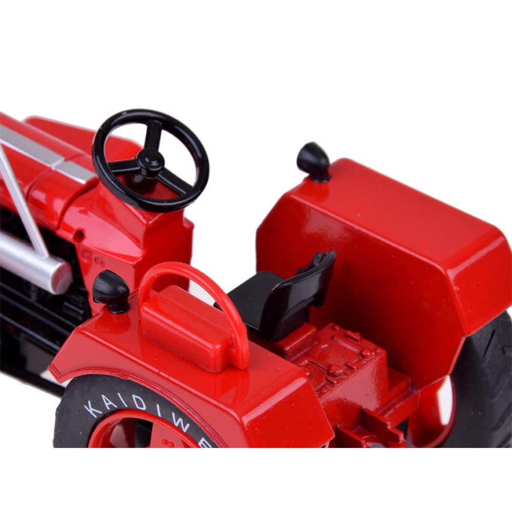 JOKO Kovový Traktor s Vlečkou 1:18, červený