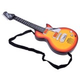 JOKO Elektrická Gitara s Kovovými strunami s svetlom + melódie, hnedá