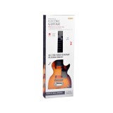 JOKO Elektrická Gitara s Kovovými strunami s svetlom + melódie, hnedá