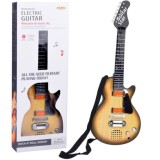 JOKO Elektrická Gitara s Kovovými strunami s svetlom + melódie,  svetlo hnedá