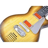 JOKO Elektrická Gitara s Kovovými strunami s svetlom + melódie,  svetlo hnedá