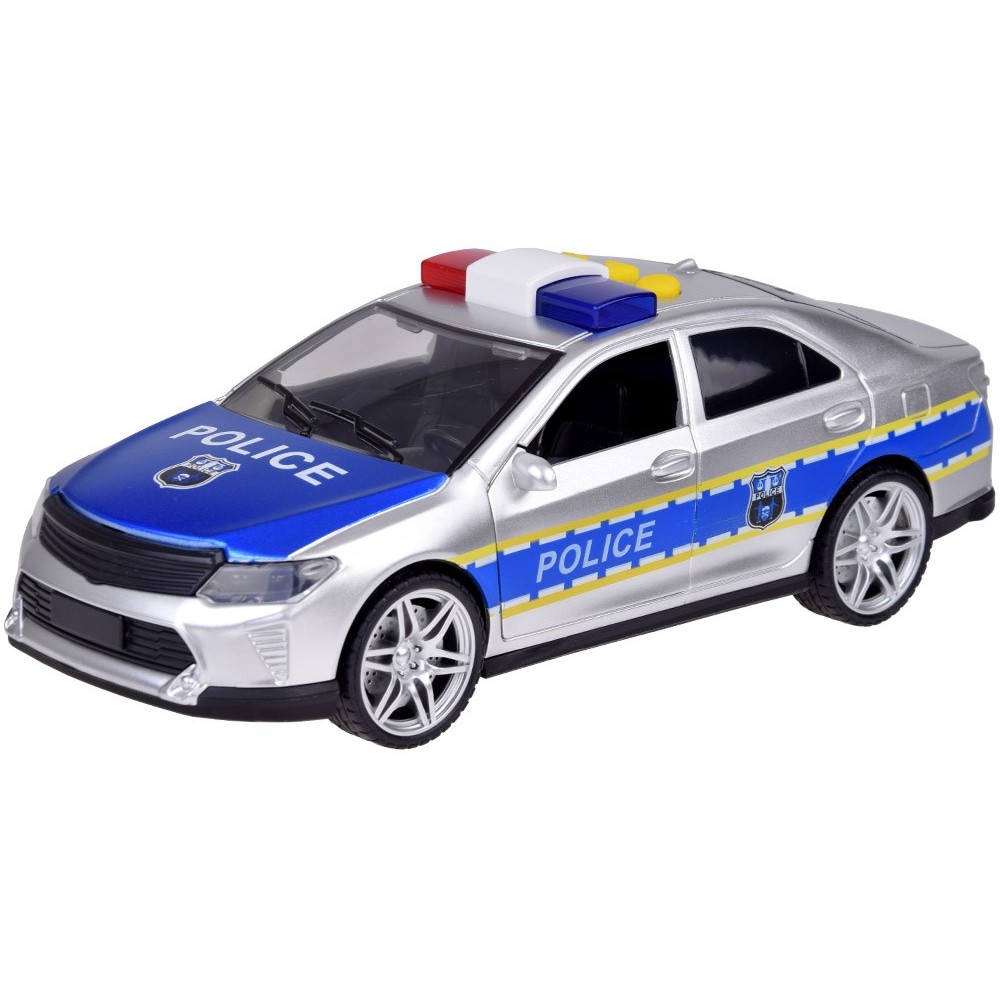 JOKO Policajné auto so svetlom, zvukom a otváracími dverami, strieborné