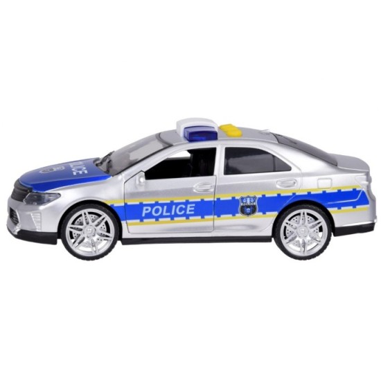 JOKO Policajné auto so svetlom, zvukom a otváracími dverami, strieborné