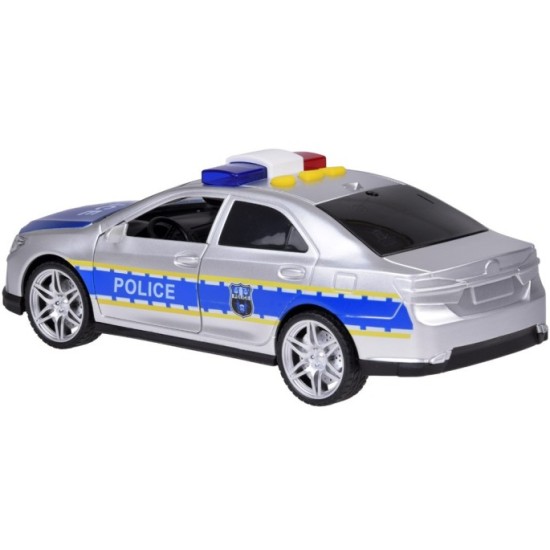 JOKO Policajné auto so svetlom, zvukom a otváracími dverami, strieborné