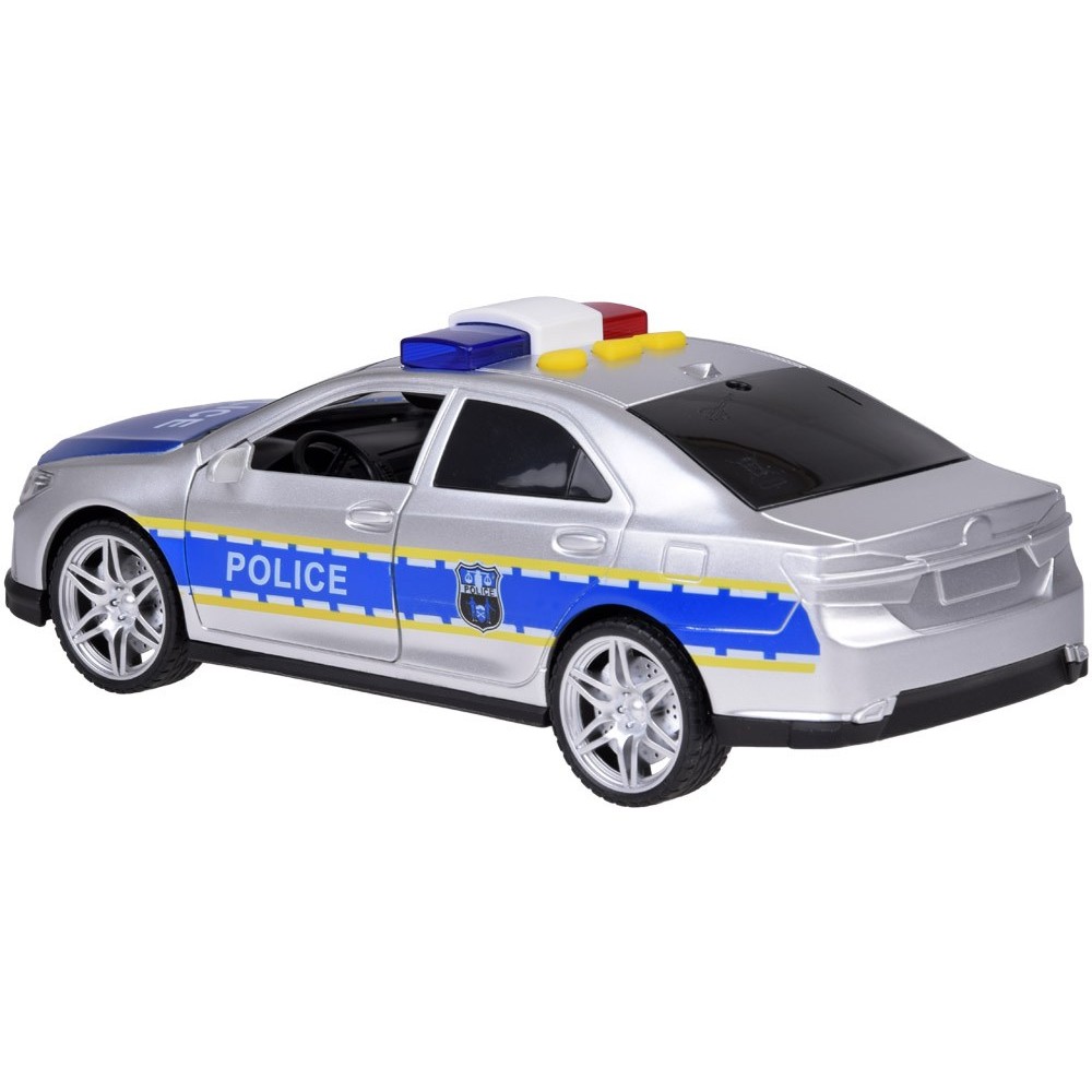 JOKO Policajné auto so svetlom, zvukom a otváracími dverami, strieborné