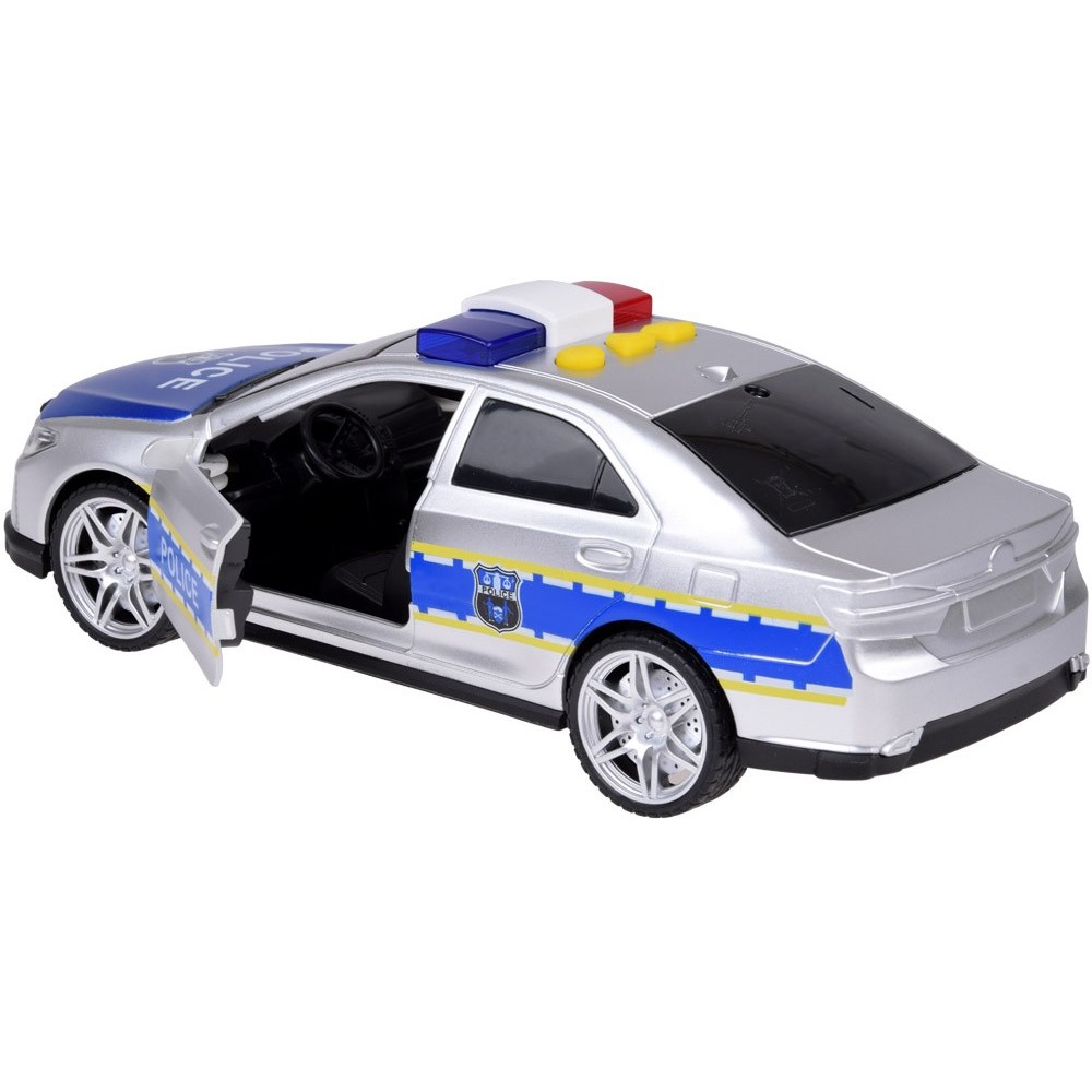JOKO Policajné auto so svetlom, zvukom a otváracími dverami, strieborné