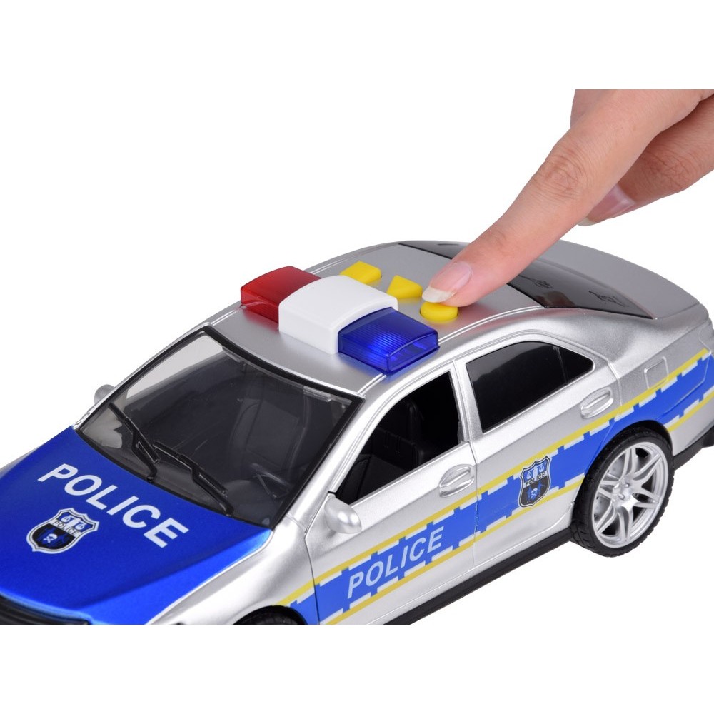 JOKO Policajné auto so svetlom, zvukom a otváracími dverami, strieborné