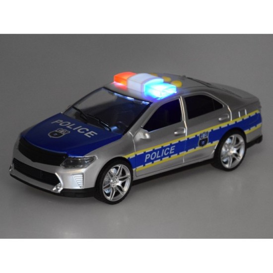 JOKO Policajné auto so svetlom, zvukom a otváracími dverami, strieborné