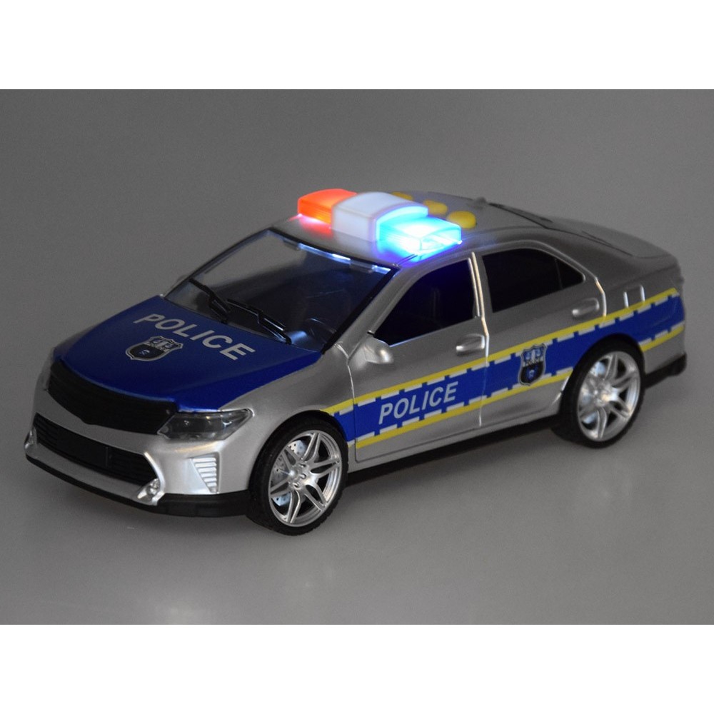 JOKO Policajné auto so svetlom, zvukom a otváracími dverami, strieborné
