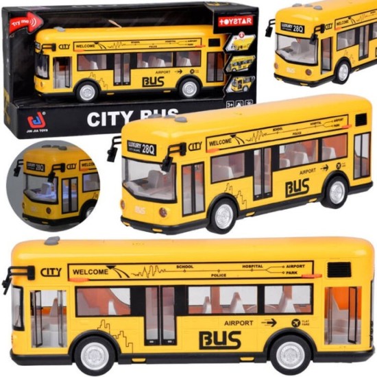 JOKO Autobus na batériek s otváracími dverami, svetlom a zvukom, žltý
