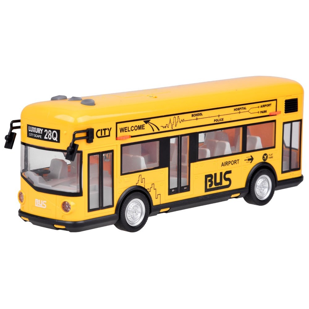 JOKO Autobus na batériek s otváracími dverami, svetlom a zvukom, žltý