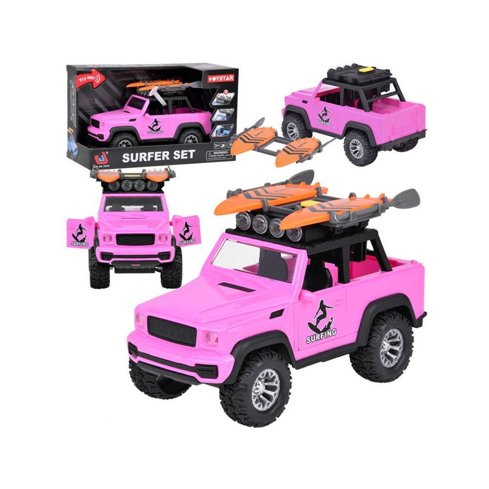 JOKO Ružové Auto Jeep OFF Road so Surfovacími Doskami, so zvukom