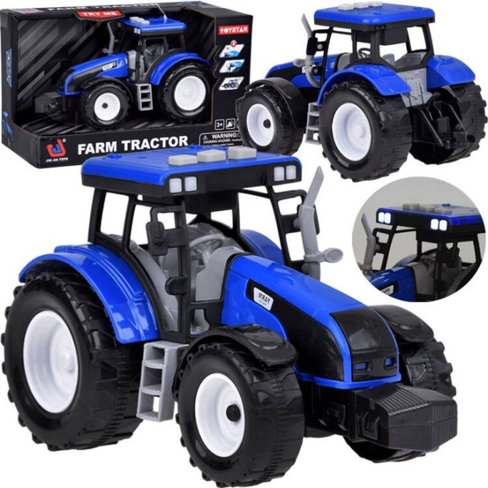 JOKO Traktor so svetlom a zvukom 20cm, modrý