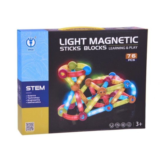 JOKO Magnetická Stavebnica s LED svetlom 76ks