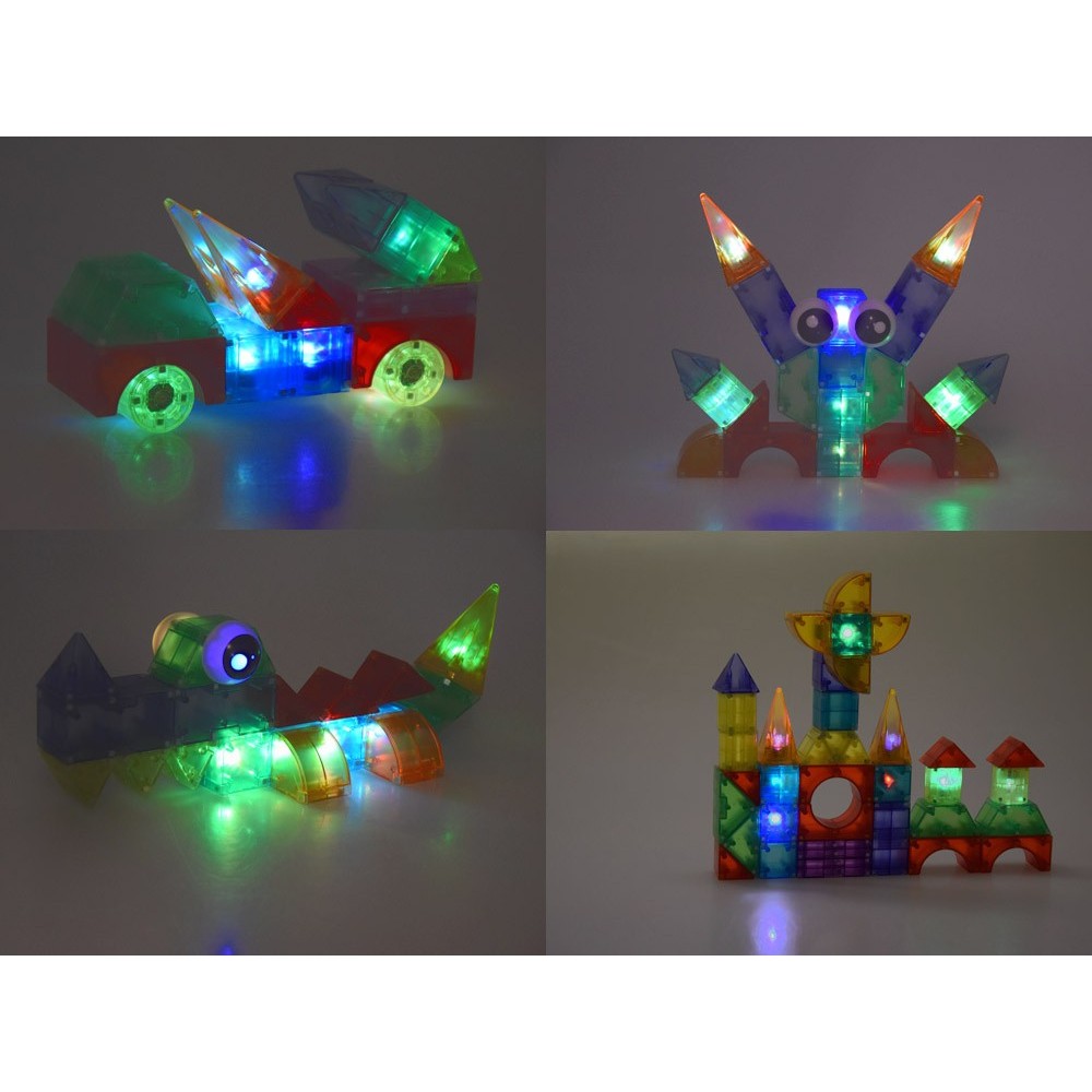 JOKO Svietiace Magnetické Kocky 3D s LED svetlom 64ks