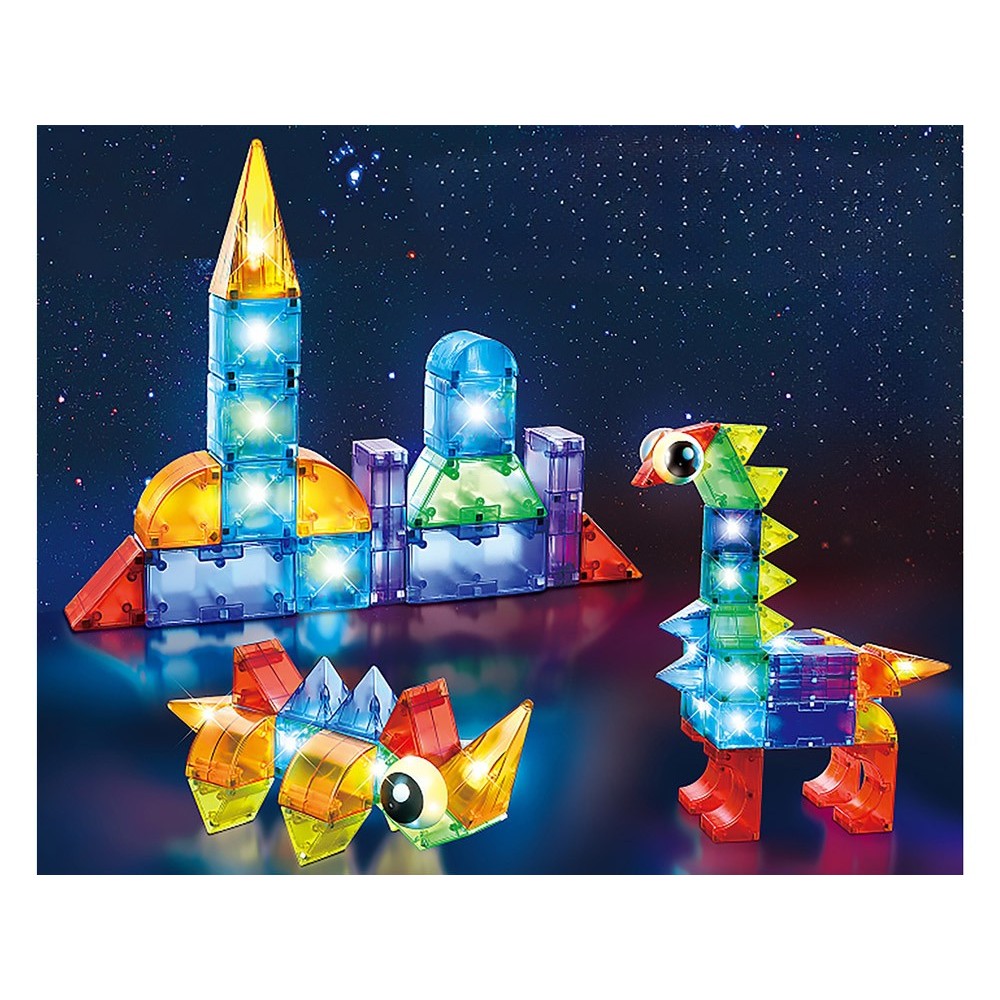 JOKO Svietiace Magnetické Kocky 3D s LED svetlom 64ks