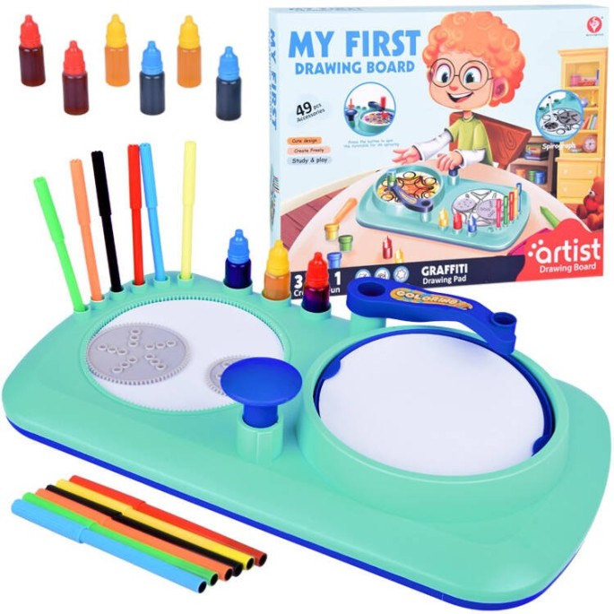 JOKO Sada Kreatívna Tabuľa pre deti 49ks + Spirograf 3v1