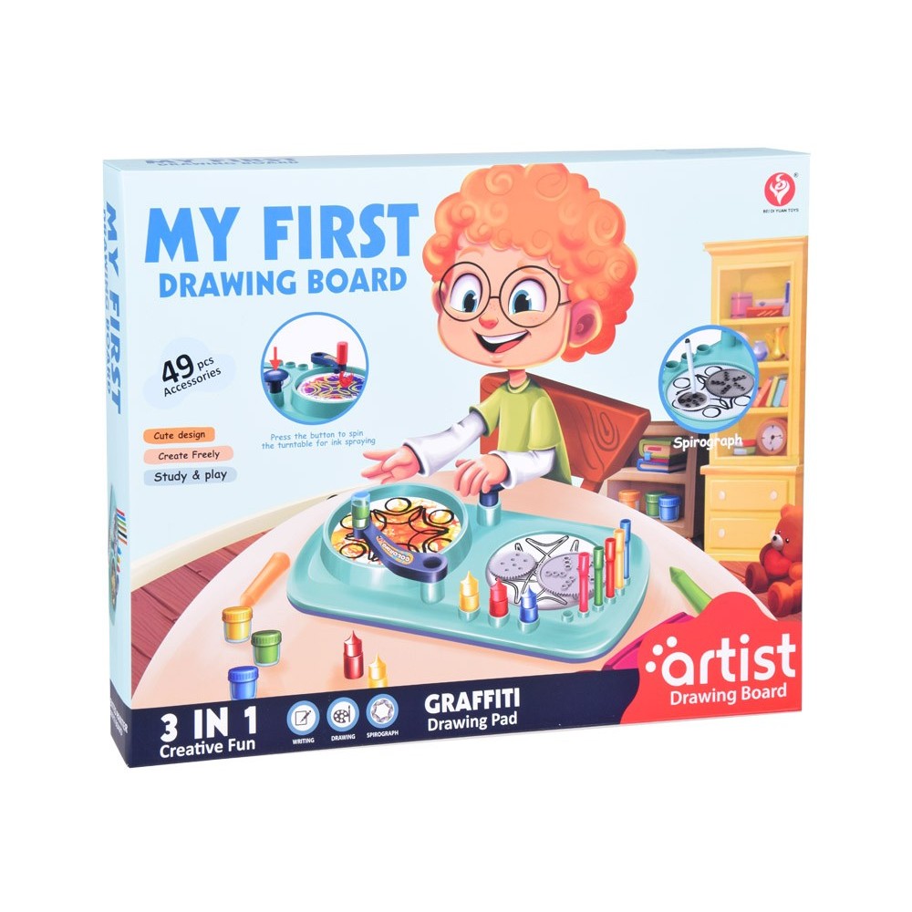 JOKO Sada Kreatívna Tabuľa pre deti 49ks + Spirograf 3v1
