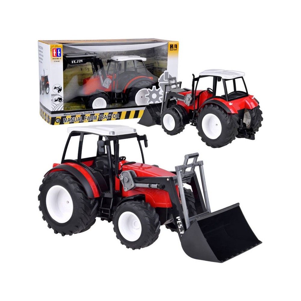 JOKO Veľký Traktor 33cm s pohyblicým ramenom a lyžicou a Veľkými kolesami, červený