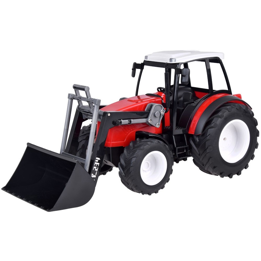 JOKO Veľký Traktor 33cm s pohyblicým ramenom a lyžicou a Veľkými kolesami, červený