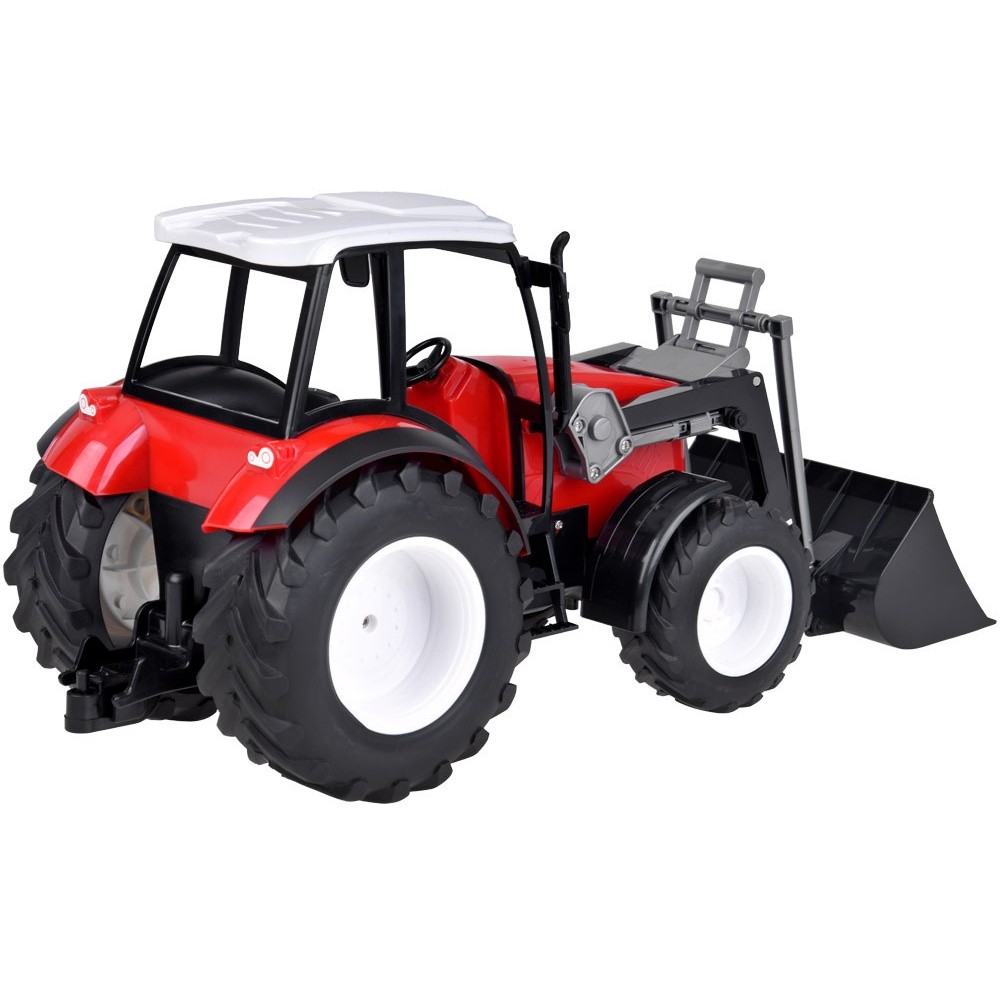 JOKO Veľký Traktor 33cm s pohyblicým ramenom a lyžicou a Veľkými kolesami, červený
