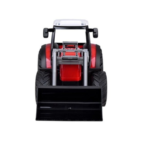 JOKO Veľký Traktor 33cm s pohyblicým ramenom a lyžicou a Veľkými kolesami, červený