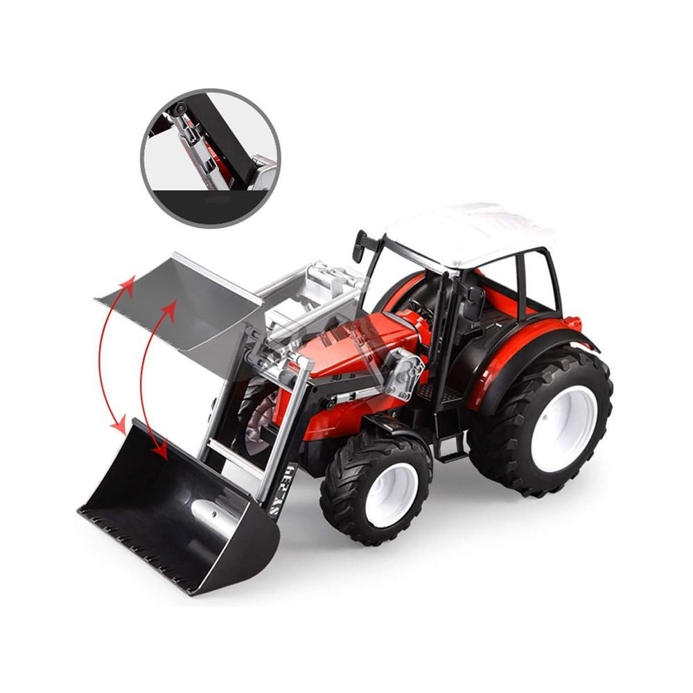 JOKO Veľký Traktor 33cm s pohyblicým ramenom a lyžicou a Veľkými kolesami, červený