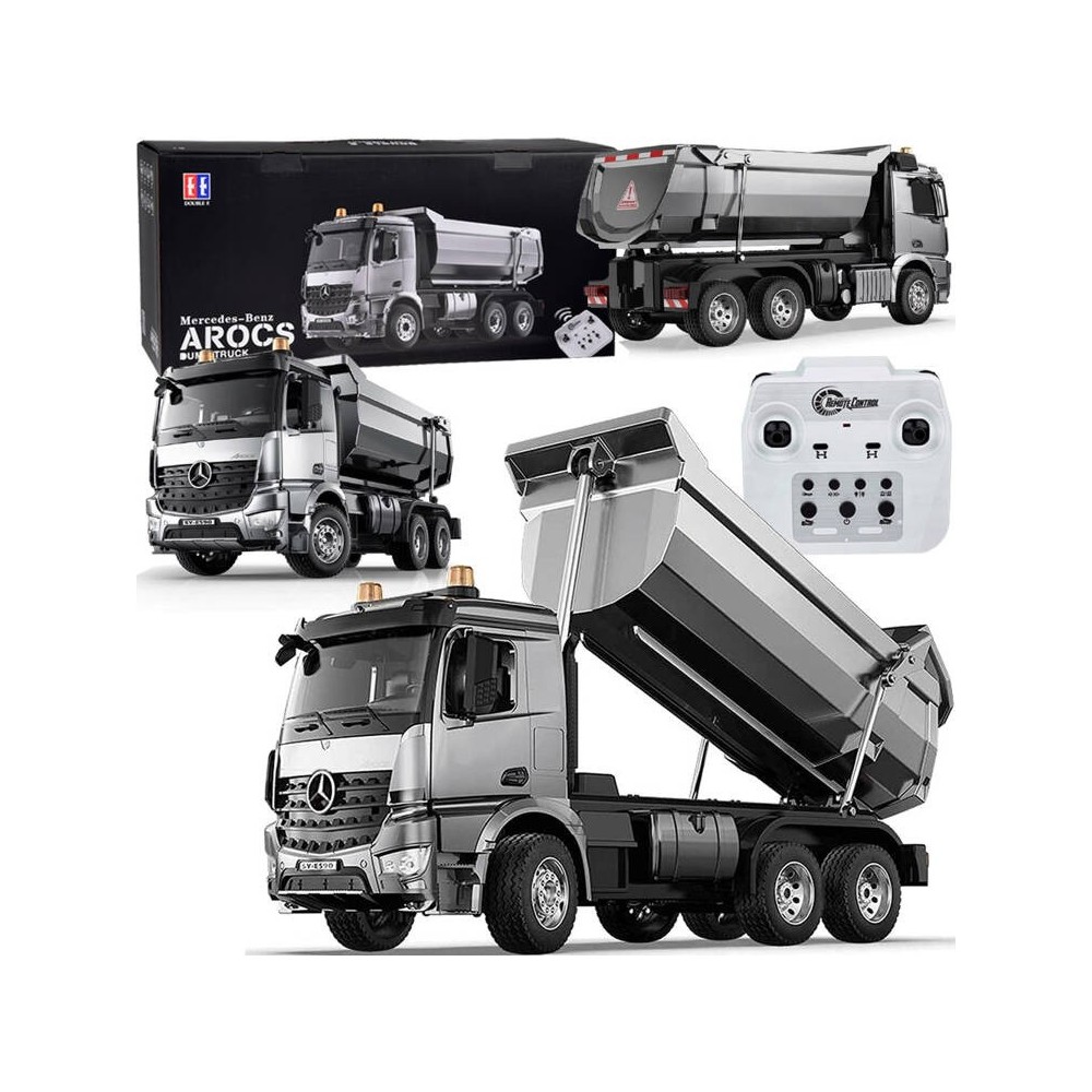 Double Eagle RC Kovové Nákladné Auto Mercedes Arocs s vyklápacou vlečkou na diaľkové ovládanie, so svetlom a zvukom 1:20 + USB n