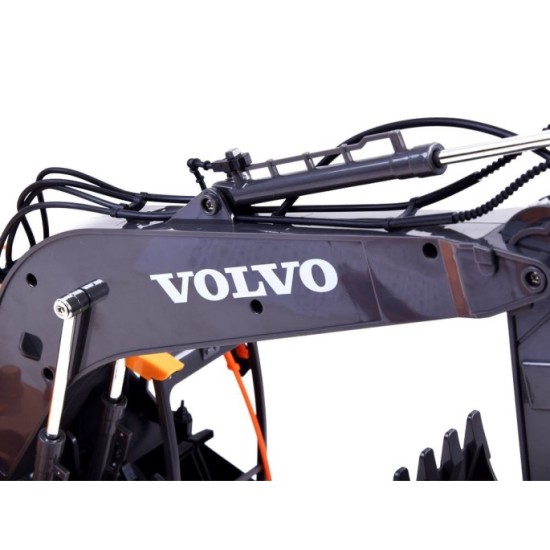 Double Eagle RC Bager Volvo s vymeniteľnými hrotmi 3v1, pneumatické kladivo, bager s drapákom + lopta + svetlo + zvuk 1:16