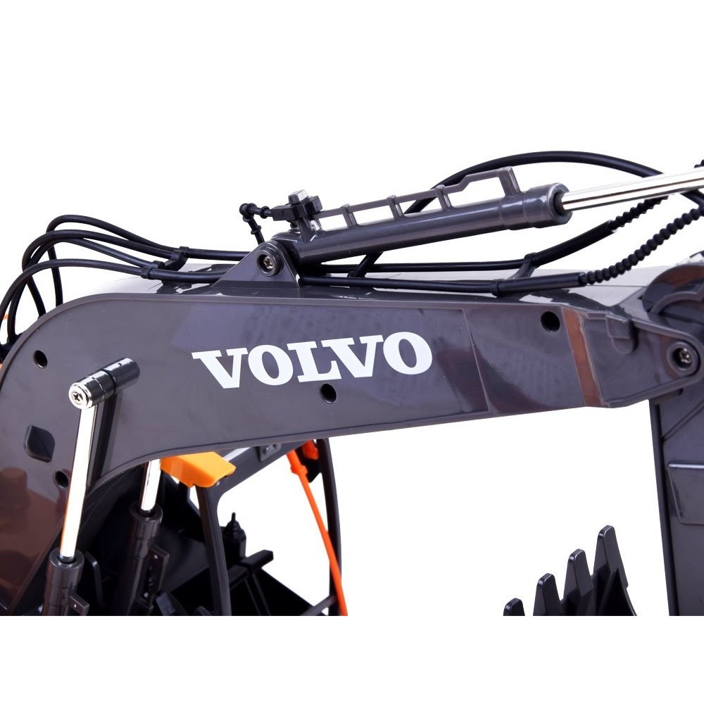 Double Eagle RC Bager Volvo s vymeniteľnými hrotmi 3v1, pneumatické kladivo, bager s drapákom + lopta + svetlo + zvuk 1:16