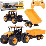 JOKO RC Traktor JCB s vlečkou 1:16 na diaľkové ovládanie so svetlom a zvukom 69cm, žltý