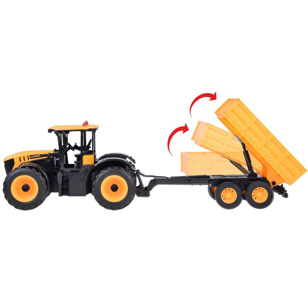 JOKO RC Traktor JCB s vlečkou 1:16 na diaľkové ovládanie so svetlom a zvukom 69cm, žltý