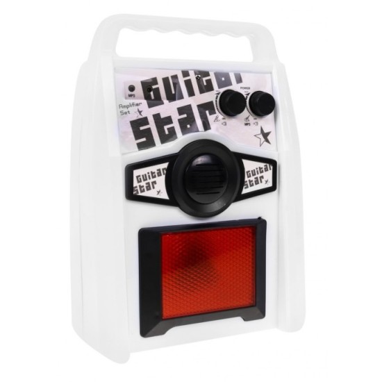 JOKO Elektrická gitara + mikrofón + statív + kombo sada 3v1, biela