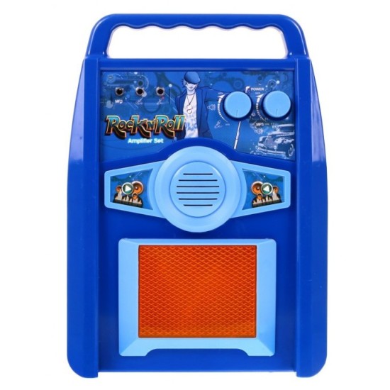 JOKO Sada Elektrická Gitara s Kombom a mikrofónom + nastaviteľný stojan, modrá