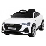 JOKO Elektrické autíčko AUDI E-Tron Sportback 4x4, penové kolesá, kožené sedadlo, biele