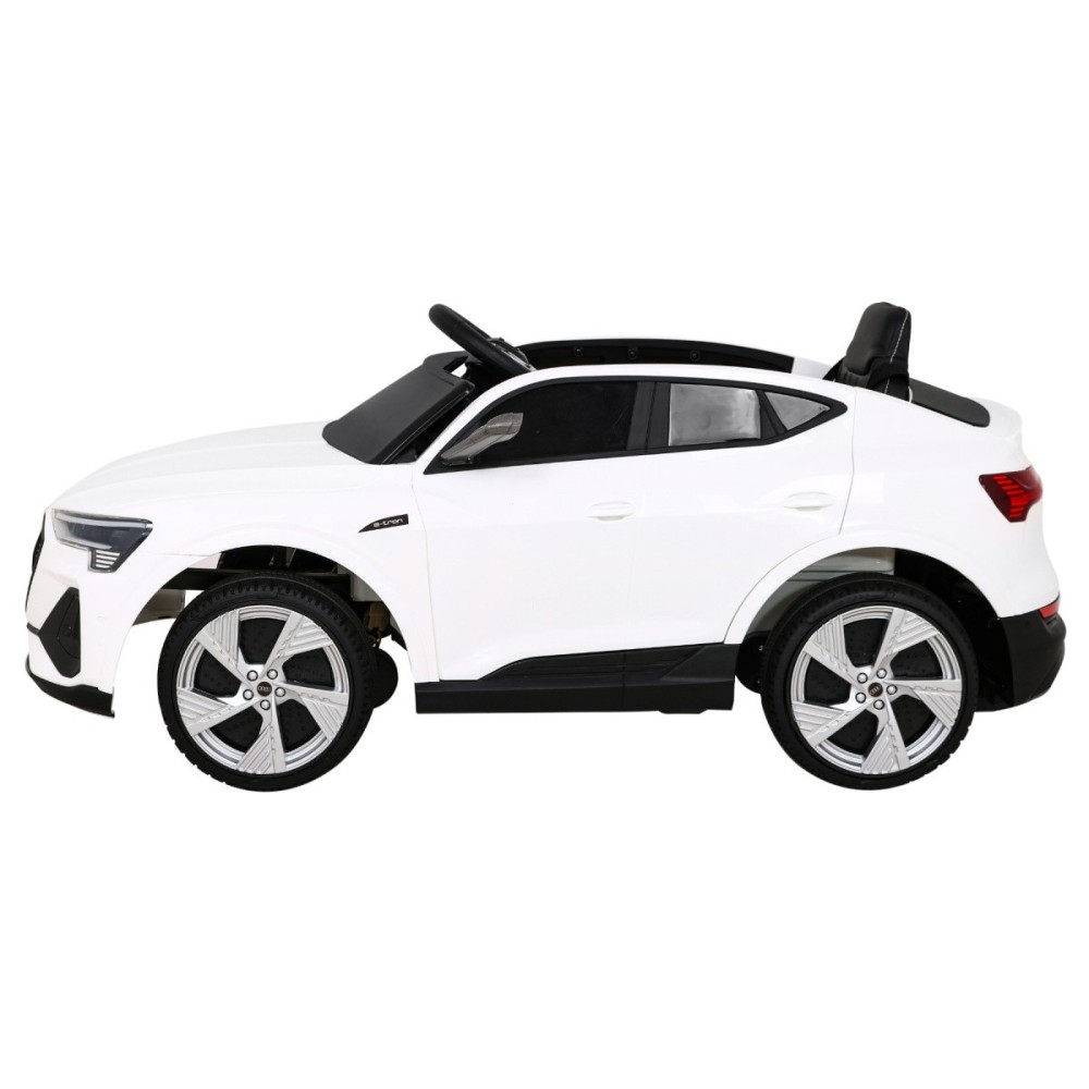 JOKO Elektrické autíčko AUDI E-Tron Sportback 4x4, penové kolesá, kožené sedadlo, biele