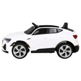 JOKO Elektrické autíčko AUDI E-Tron Sportback 4x4, penové kolesá, kožené sedadlo, biele