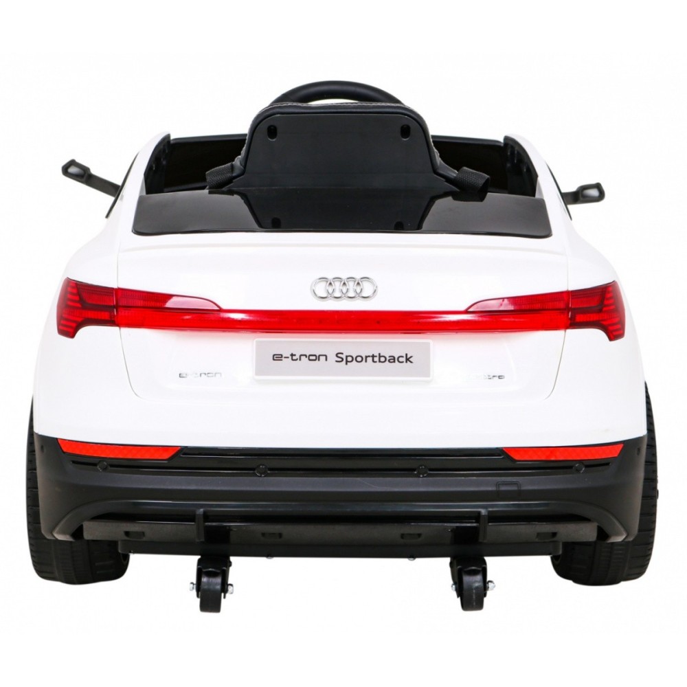 JOKO Elektrické autíčko AUDI E-Tron Sportback 4x4, penové kolesá, kožené sedadlo, biele