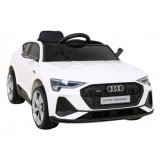 JOKO Elektrické autíčko AUDI E-Tron Sportback 4x4, penové kolesá, kožené sedadlo, biele