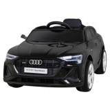 JOKO Elektrické autíčko AUDI E-Tron Sportback 4x4, penové kolesá, kožené sedadlo, čierne
