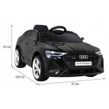 JOKO Elektrické autíčko AUDI E-Tron Sportback 4x4, penové kolesá, kožené sedadlo, čierne