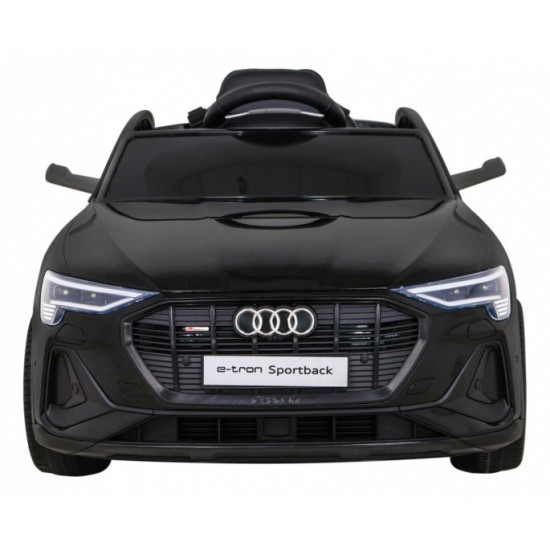 JOKO Elektrické autíčko AUDI E-Tron Sportback 4x4, penové kolesá, kožené sedadlo, čierne