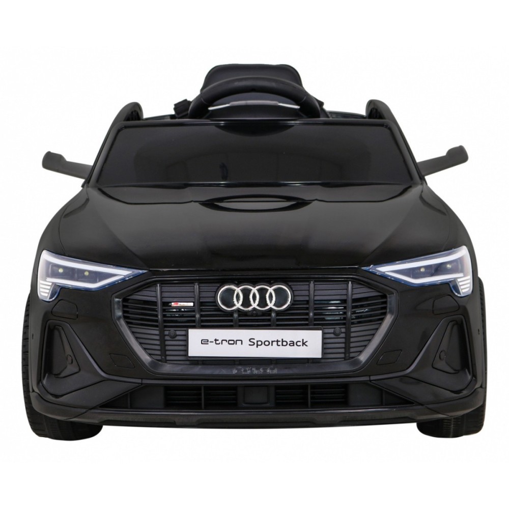 JOKO Elektrické autíčko AUDI E-Tron Sportback 4x4, penové kolesá, kožené sedadlo, čierne