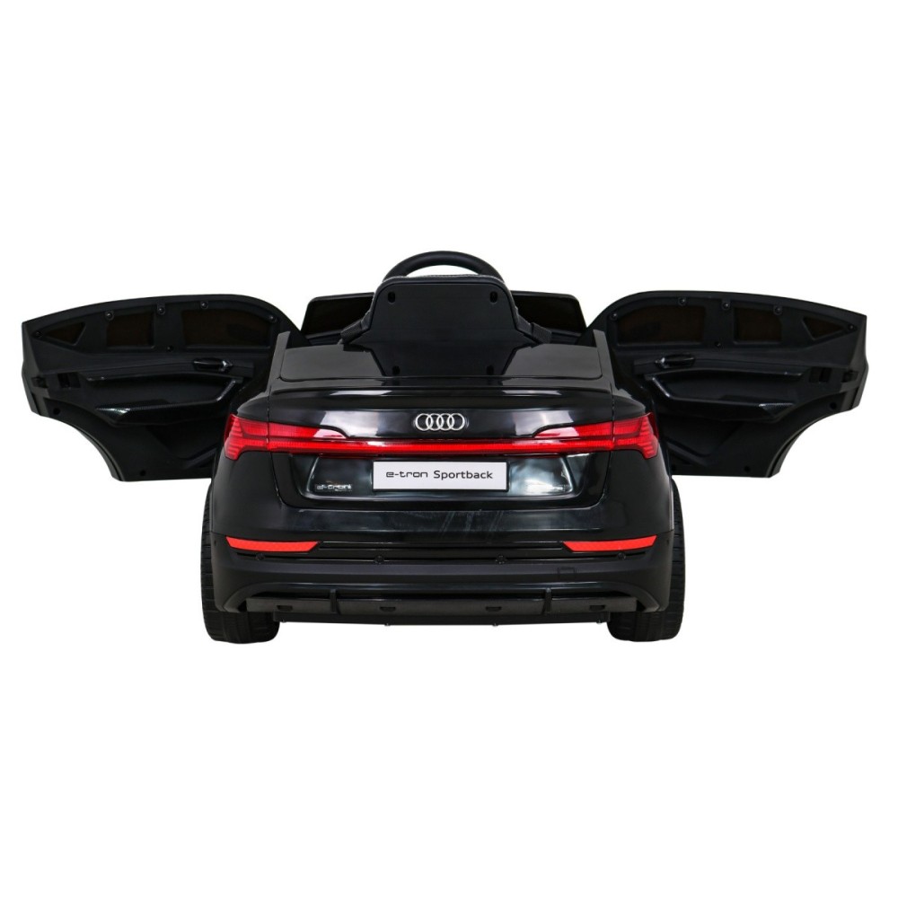 JOKO Elektrické autíčko AUDI E-Tron Sportback 4x4, penové kolesá, kožené sedadlo, čierne