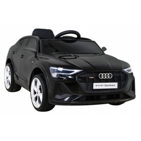 JOKO Elektrické autíčko AUDI E-Tron Sportback 4x4, penové kolesá, kožené sedadlo, čierne