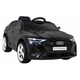 JOKO Elektrické autíčko AUDI E-Tron Sportback 4x4, penové kolesá, kožené sedadlo, čierne