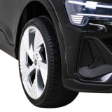 JOKO Elektrické autíčko AUDI E-Tron Sportback 4x4, penové kolesá, kožené sedadlo, čierne