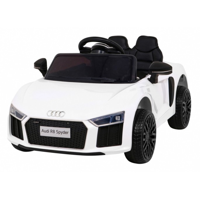 JOKO Elektrické autíčko AUDI R8, penové kolesá, kožené sedadlo, biele