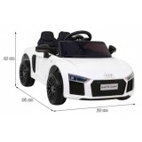 JOKO Elektrické autíčko AUDI R8, penové kolesá, kožené sedadlo, biele